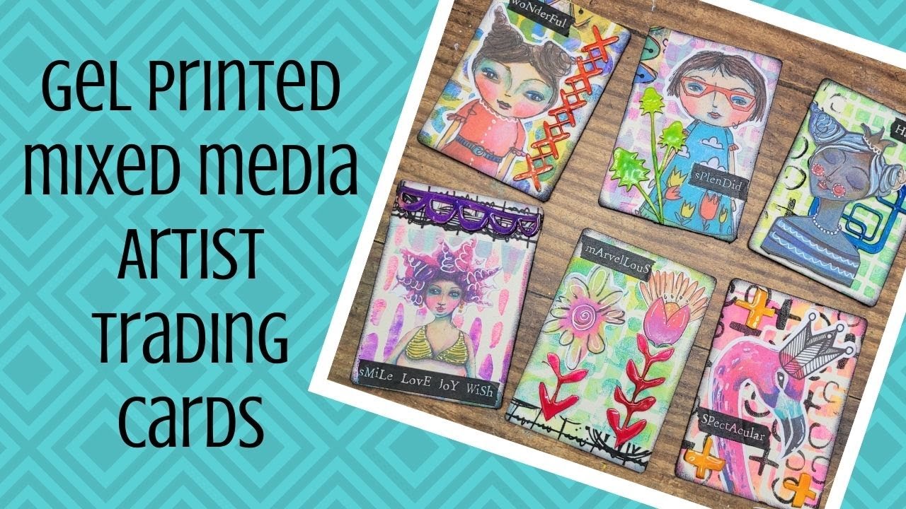 Gel Printed Mixed Media ATCs