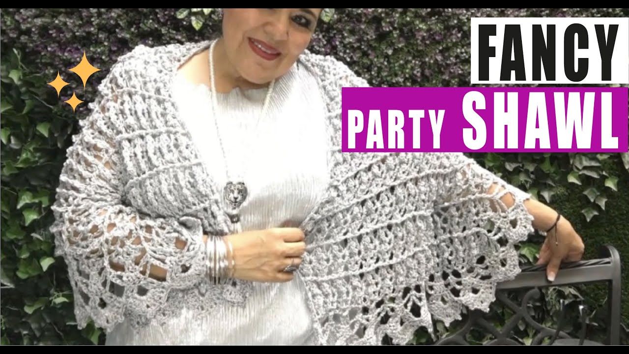 Fancy Shawl / how to crochet - EASY AND FAST - BY LAURA CEPEDA