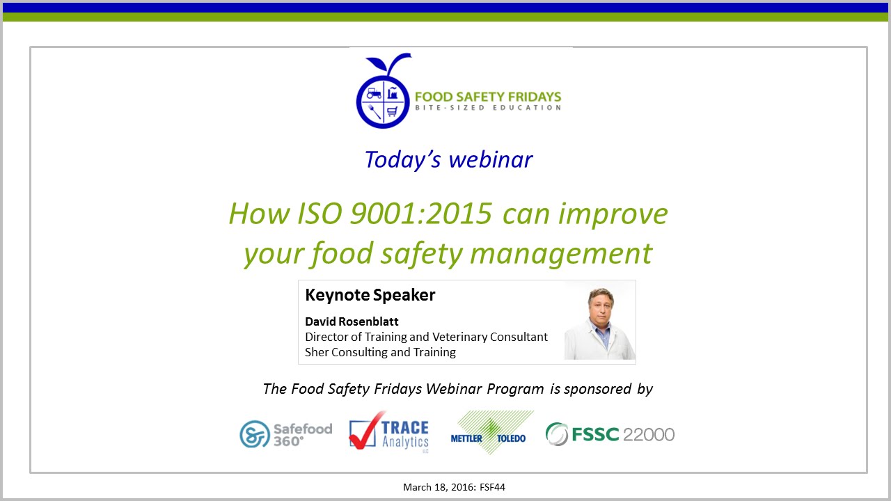 How ISO 9001:2015 can improve your food safety management