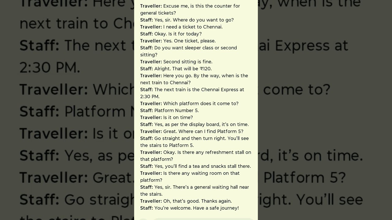 Enquiry Conversation at Railway Station | Real-Life Spoken English Practice