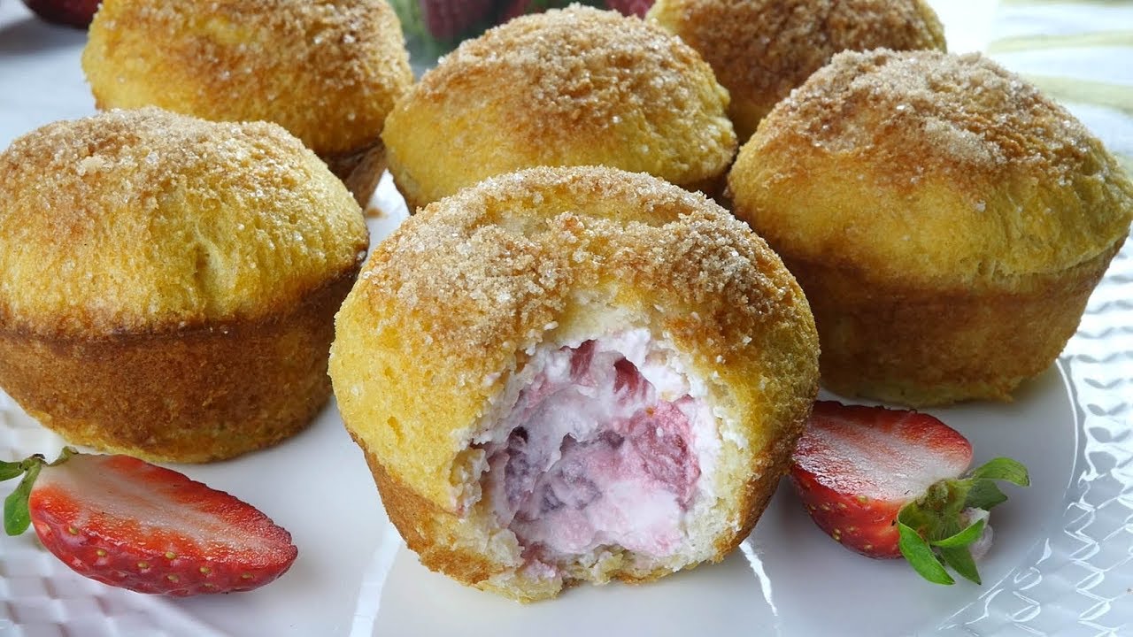Cream Cheese Strawberry French Toast Muffins