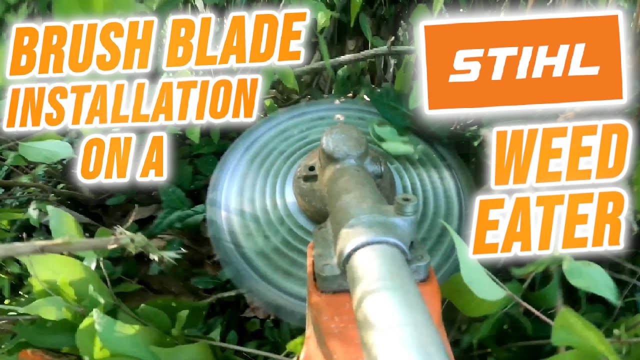 Установка лезвия щетки на сорнякоуборочную машину STIHL + демонстрация.