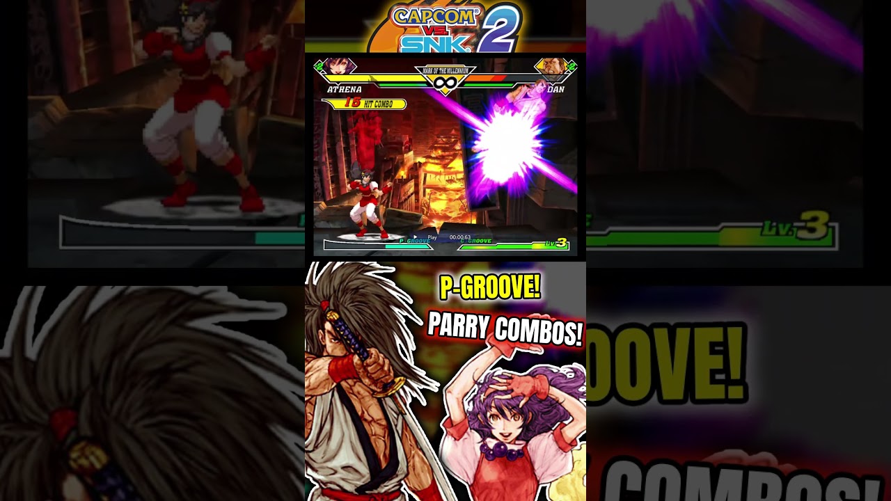 [Capcom vs SNK 2] More P-Groove Parry Combos!