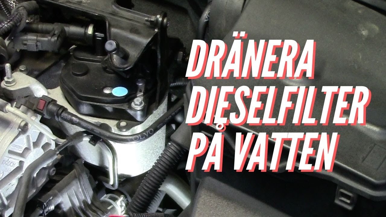 Tömma vatten ur dieselfilter och byte av kupefilter på Volvo V70