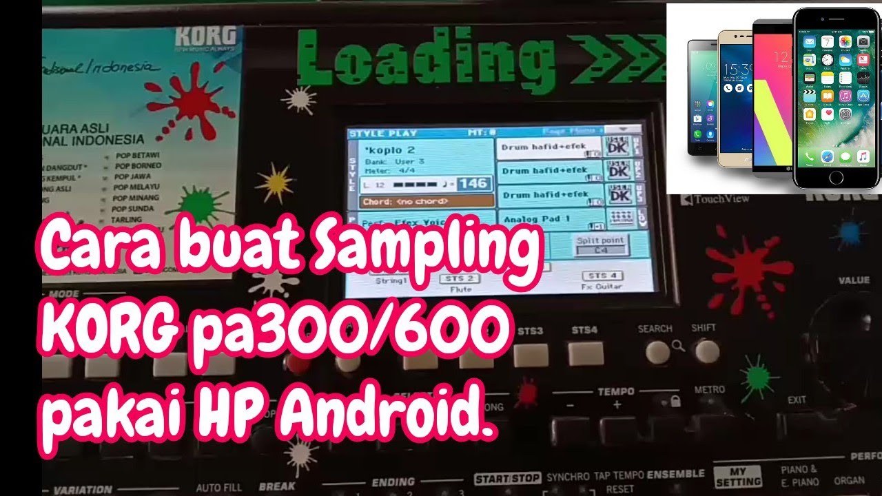 Cara buat Sampling KORG pa300/600 pakai HP android