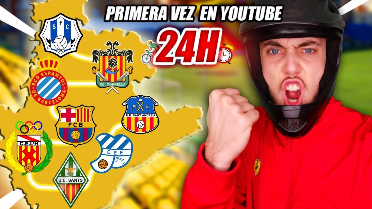 🥵VISITO TODOS LOS ESTADIOS DE FÚTBOL DE BARCELONA EN BICICLETA EN 24 HORAS| Logas21