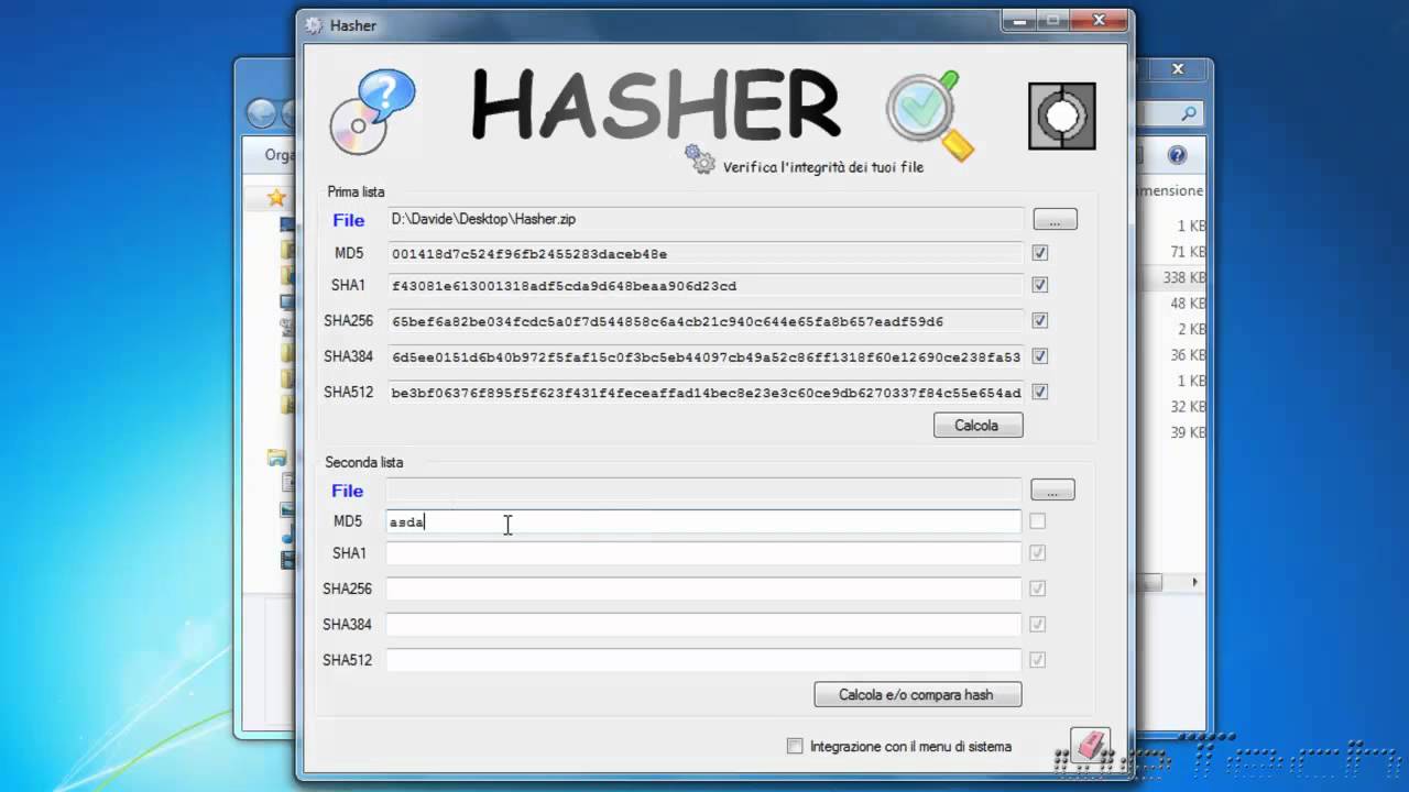 Come verificare l'integrità dei file con Hasher