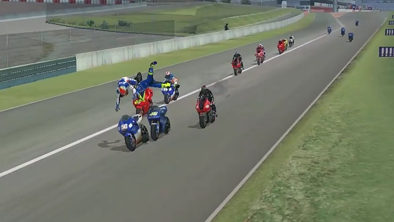 Valentino Rossi Crash Compilation #3 - MotoGP 3 Game