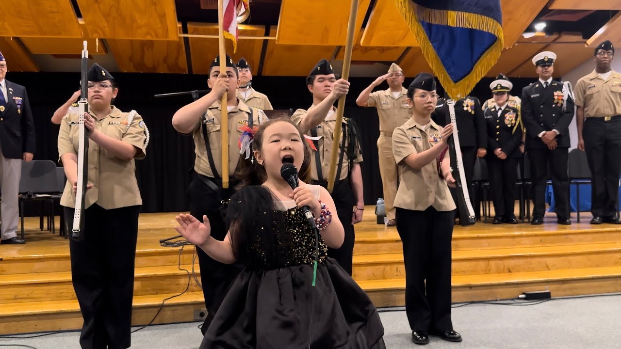 8 years old Mirabel P Weston&rsquo;s performance of the Star-Spangled Banner is truly inspiring🇺🇸❤️