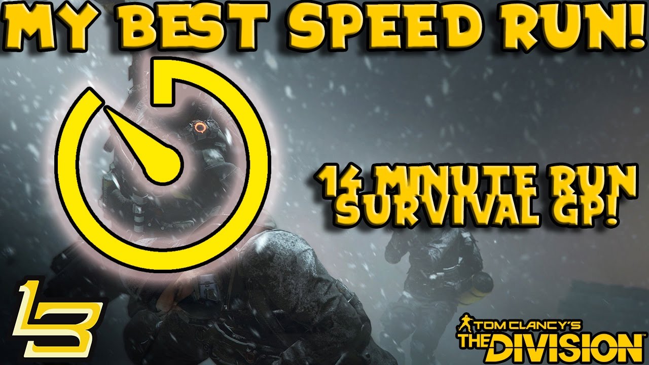 My Best Speed Run! (The Division) Survival Gameplay!