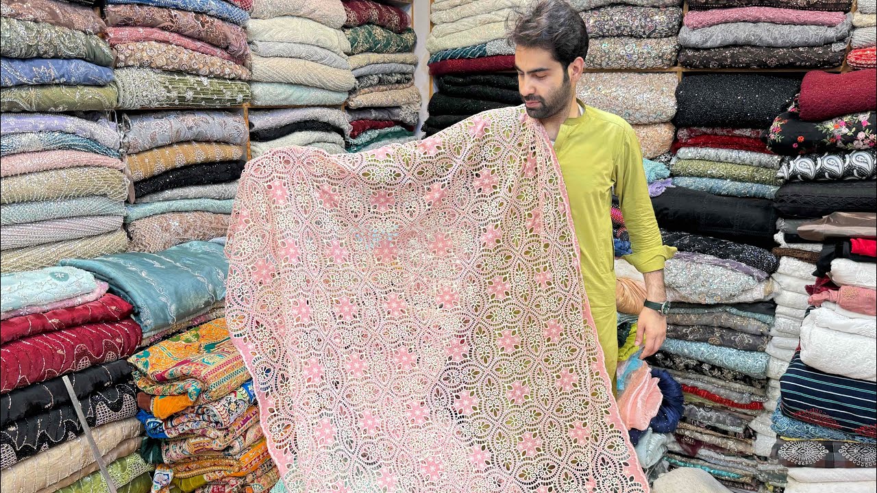 Laser cutwork silk fabric. 😍             #youtube #gullchainafabrics     #cutwork #fabric 