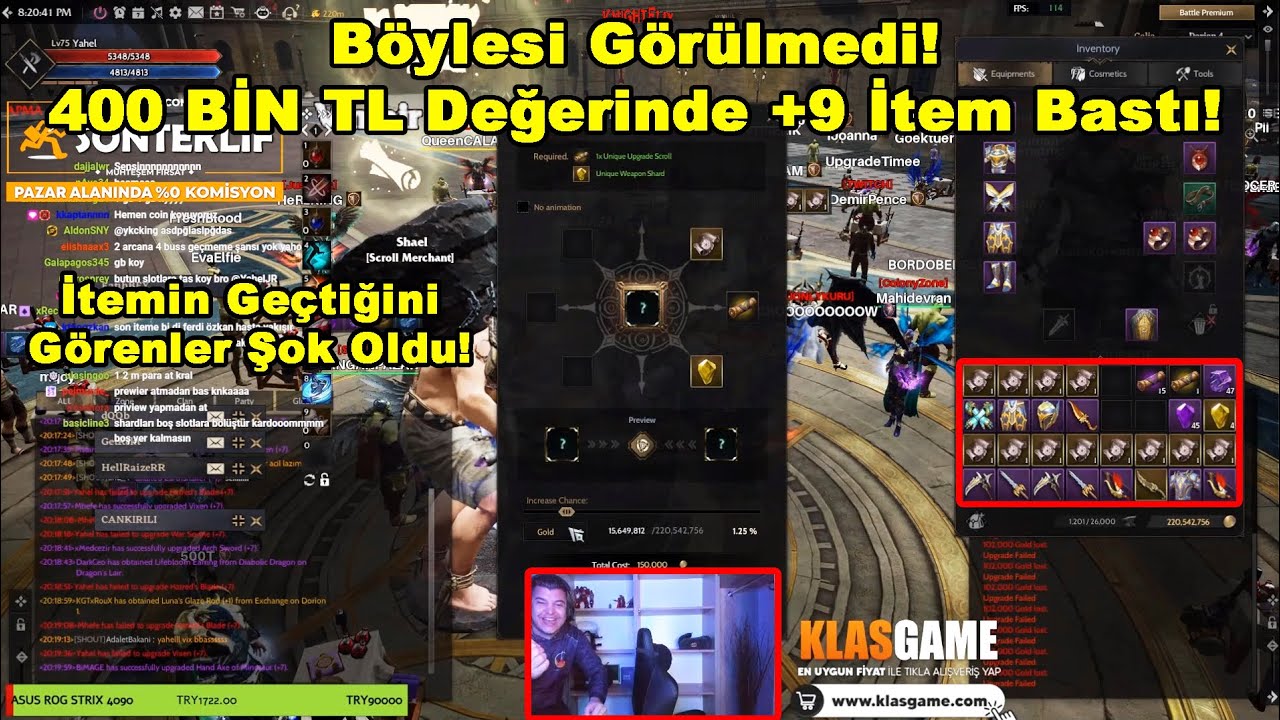 Yahel - Böylesi Görülmedi! 400 BİN TL Değerinde +9 İtem Bastı! Görenler Şok Oldu! | Rise Online