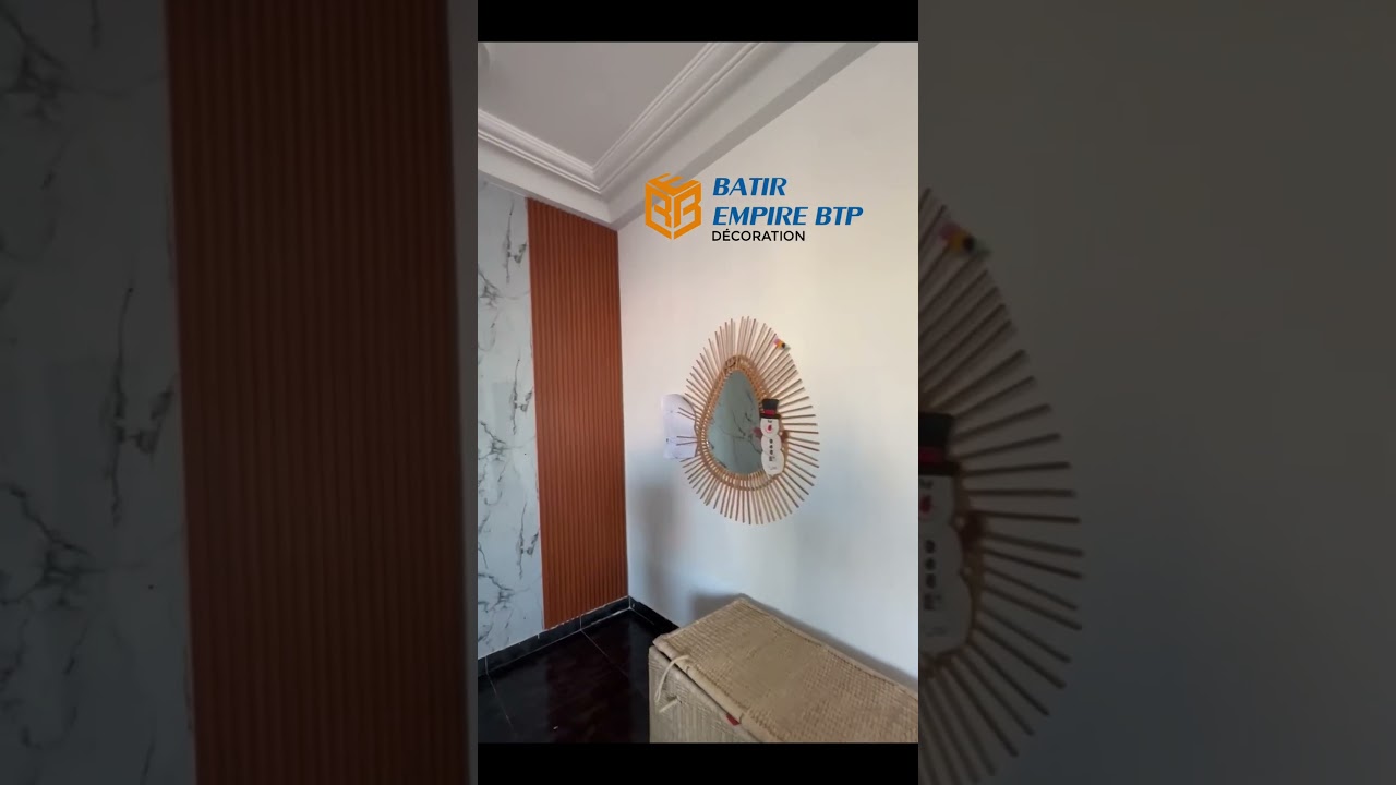 Décoration intérieure avec tasseau de bois et marbre 