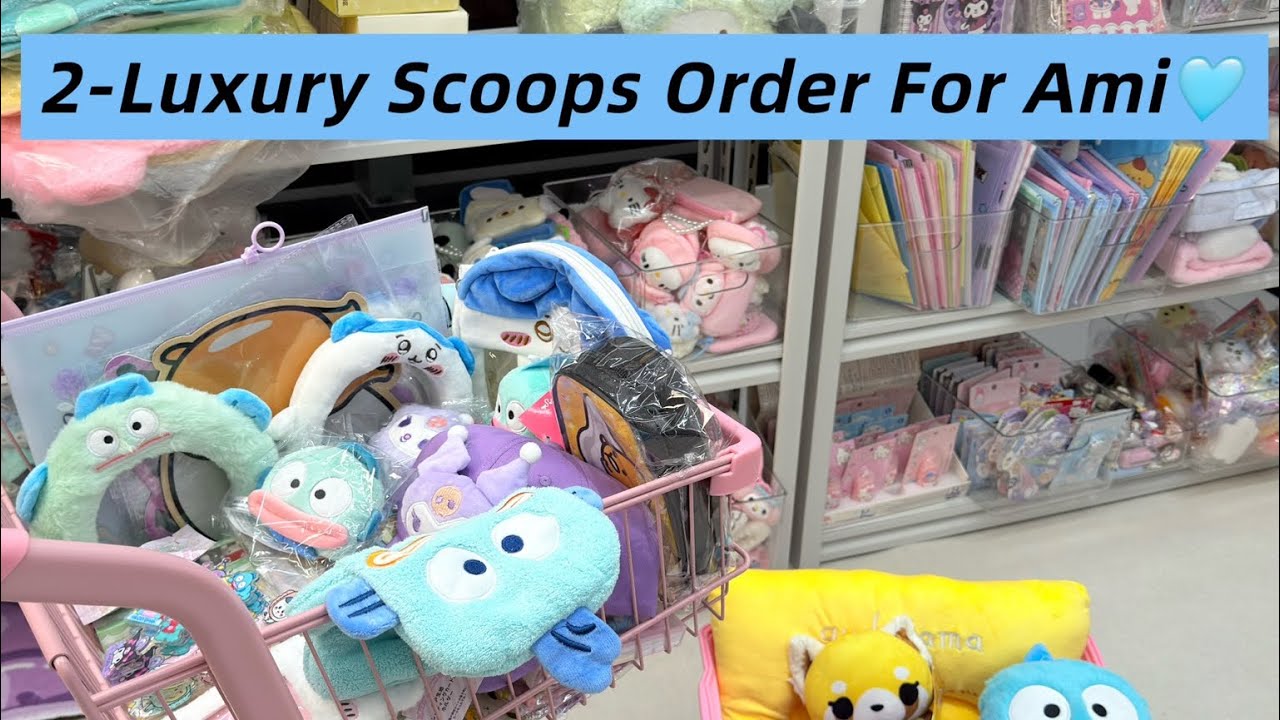 Let’s pack a 2-Luxury Scoops Order For Ami🩵#sanrio #luckyscoop #mysterybox #kawaii #unboxing 