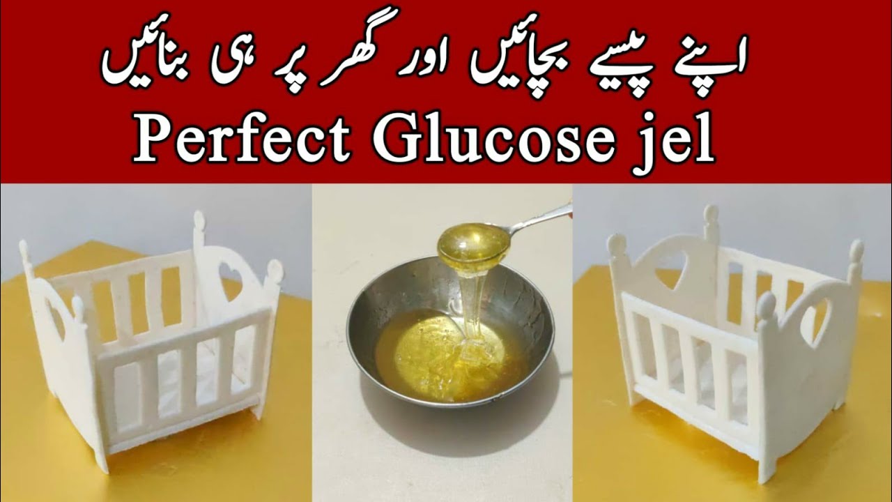 homemade Glucose gel and fondant baby cot tutorial @NadiyaTanvir
