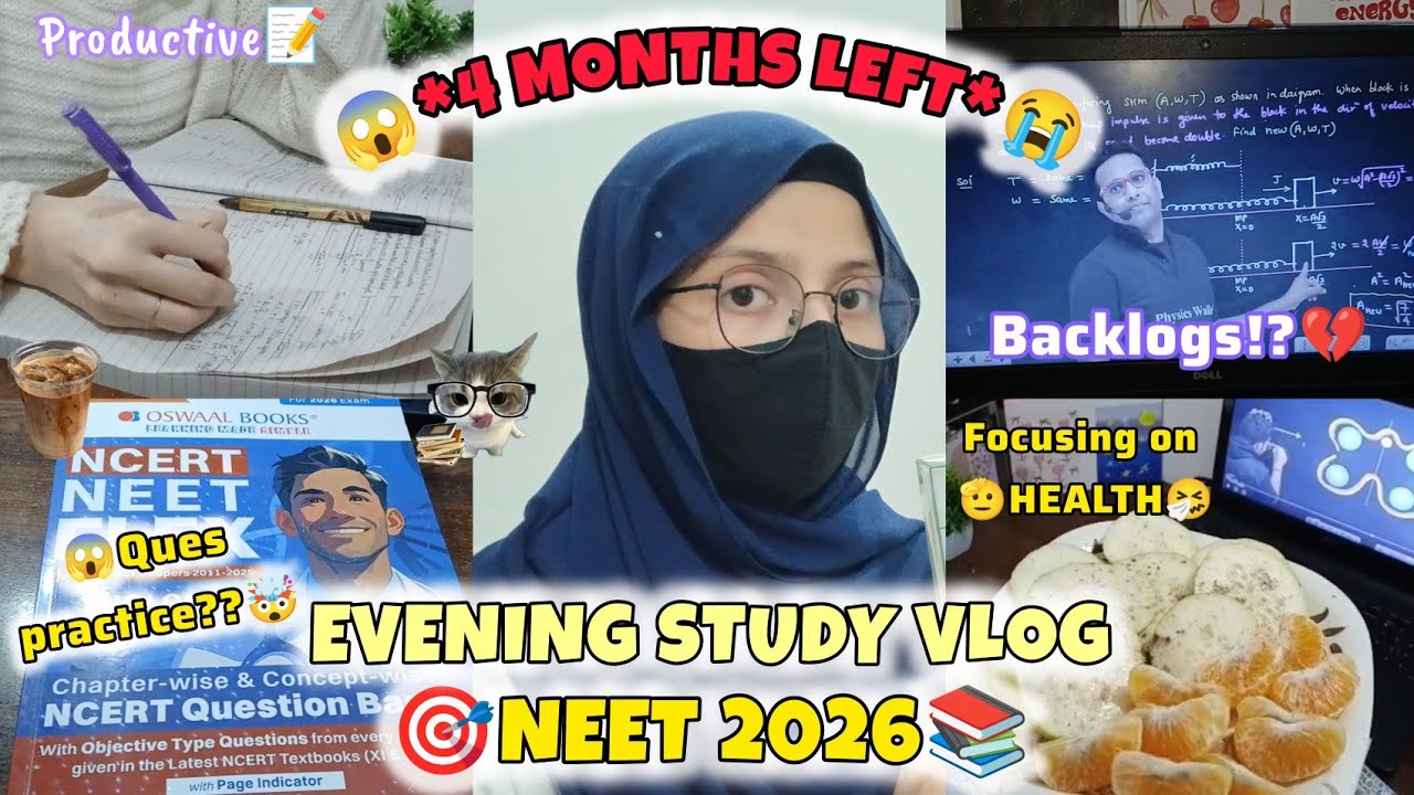 4 MONTHS LEFT FOR NEET 2026😭🙏🏻NEET STUDY VLOG🩺📚|PW Yakeen 2.0|Fatima's Leaf|