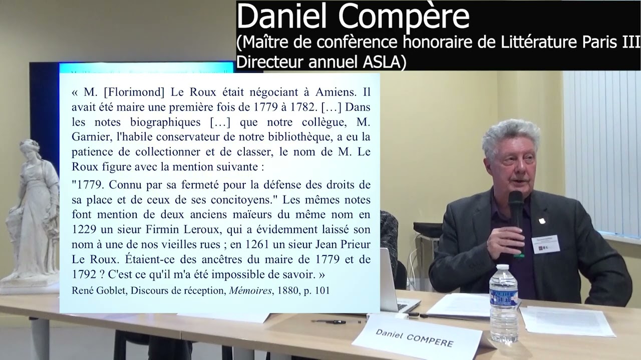 Journée d’études René Goblet 7/11 : Daniel Compère - René Goblet académicien