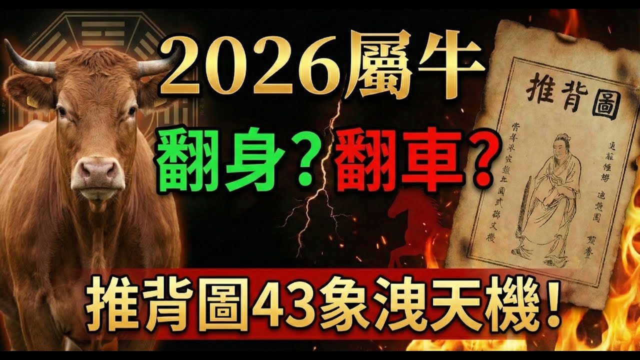 最神準預言！【生肖牛 2026】翻身還是翻車？「天火同人卦」暗藏3個危機！《推背圖》43象洩漏：屬牛人如何在赤馬年逆勢突圍？#2026生肖牛運勢 #屬牛2026運勢 #推背圖 #易經 #赤馬紅羊年