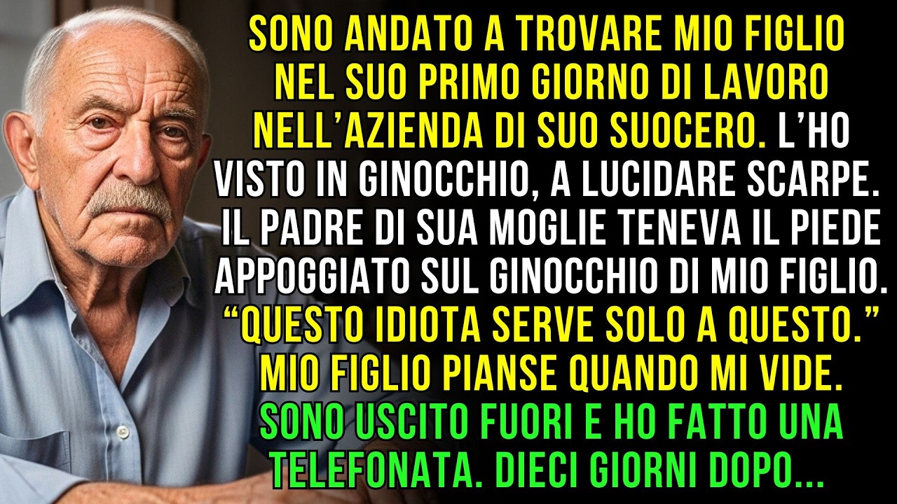 Ho trovato mio figlio mentre puliva le scarpe di suo suocero… Lui ha riso: “Serve solo a questo.”