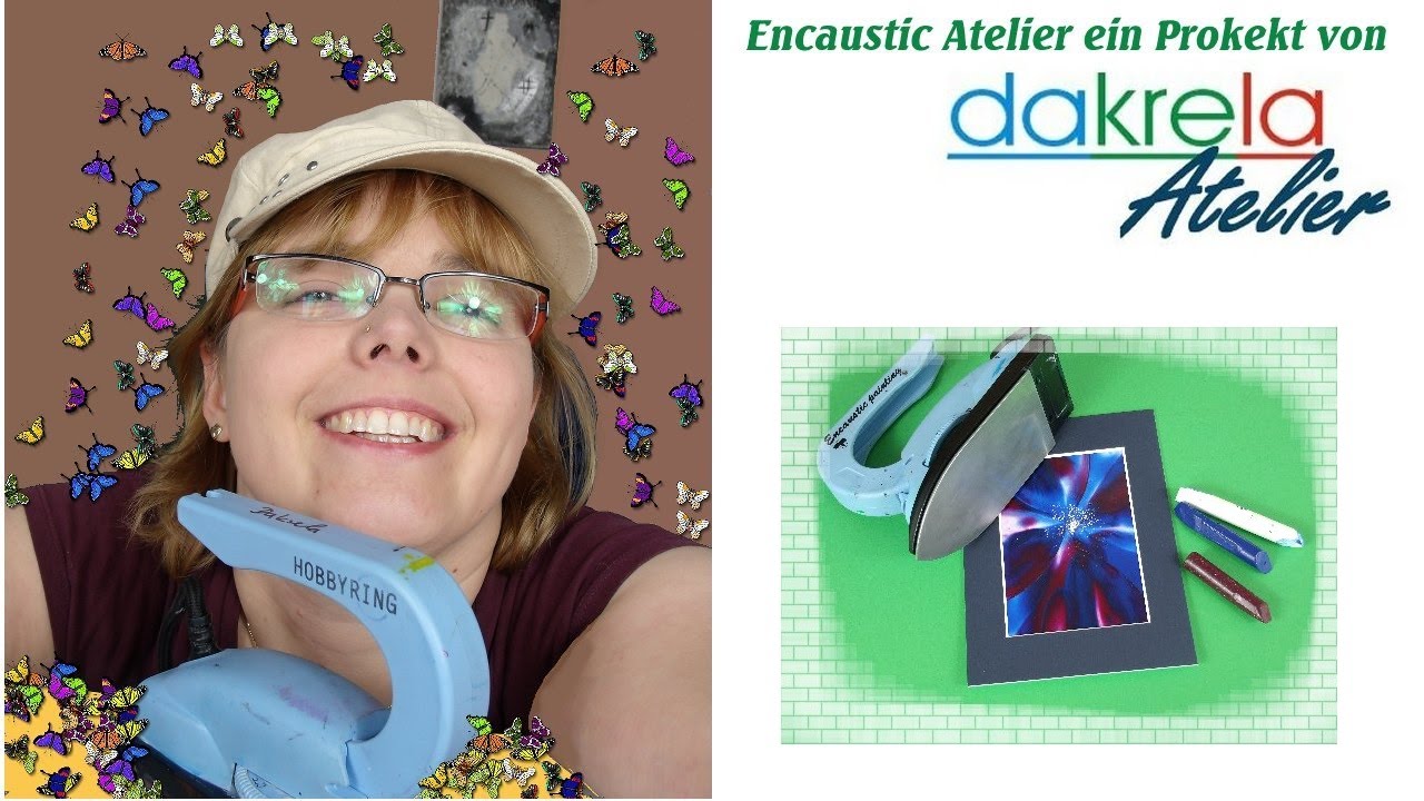 Encaustic painting Enkaustic Workshop einfaches Blumenbild  [deutsch]
