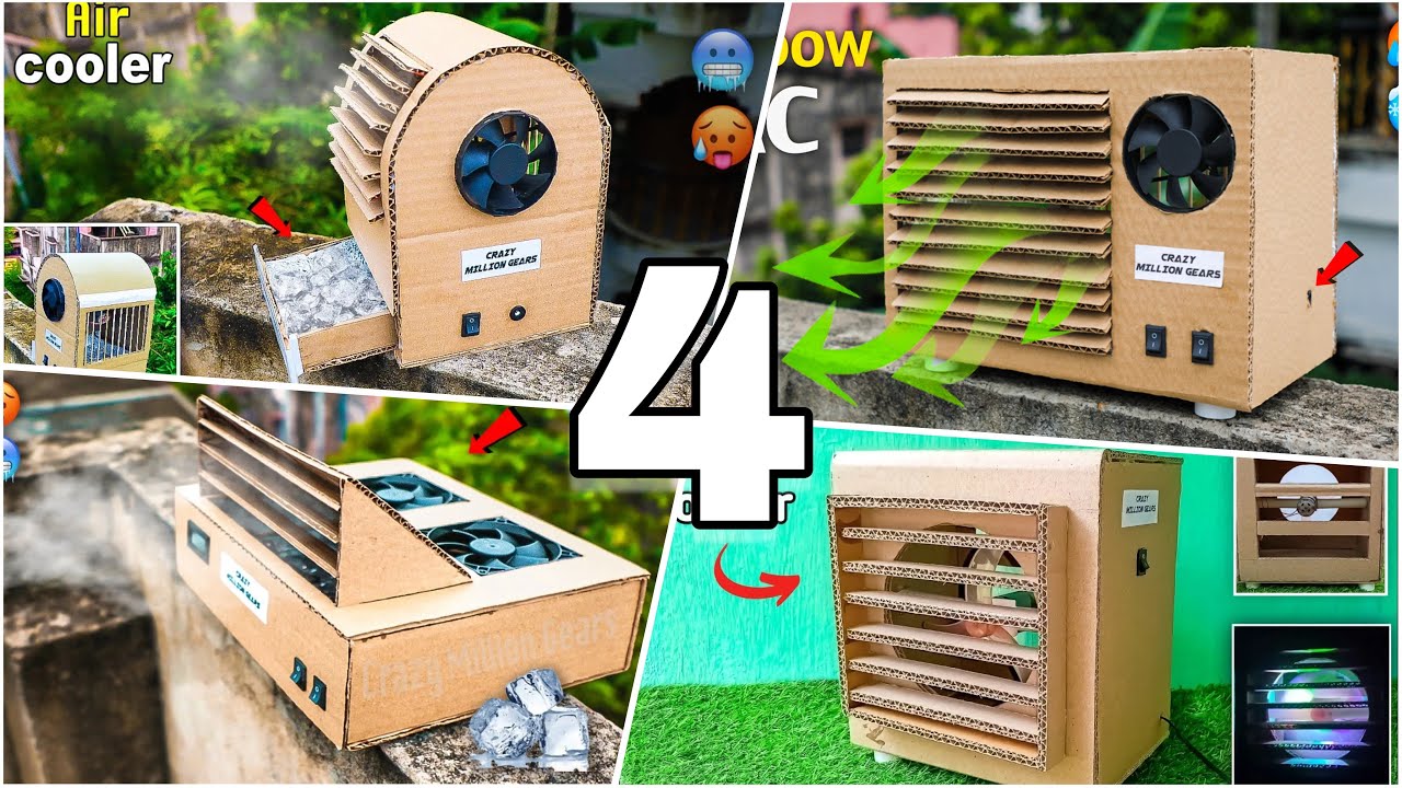 4 Homemade Powerful Air Cooler || Science Project 🥵🥶