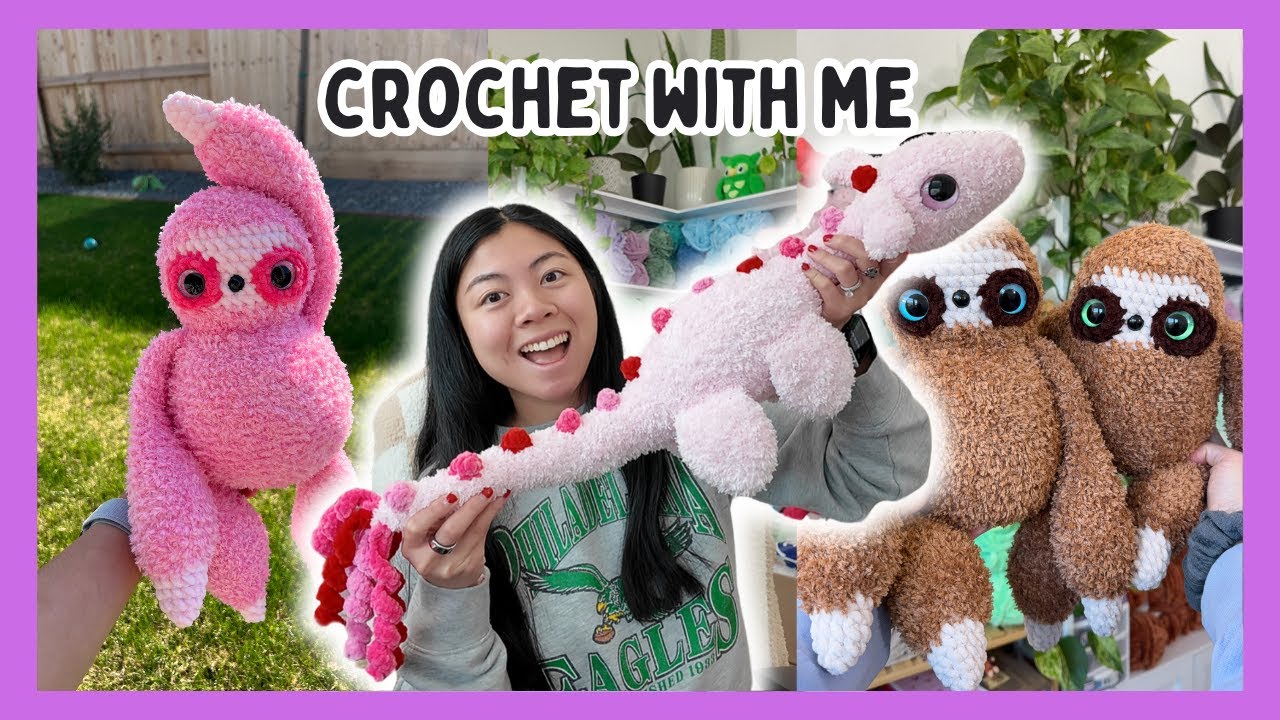First Makes of 2025! 💕 Sloths, Baby Nessie, & More! Crochet With Me / Amigurumi Studio Vlog