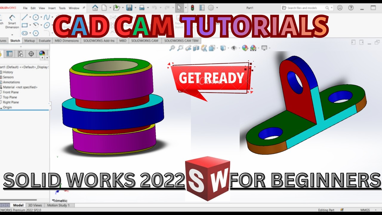 SolidWorks Beginner Tutorial | Create 3D Model from 2D Drawing