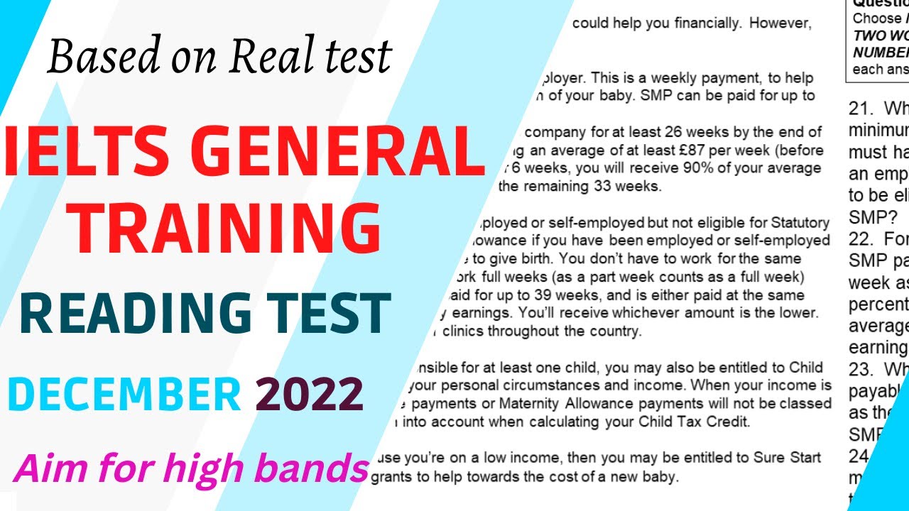 IELTS reading general training test with answers DECEMBER 2022