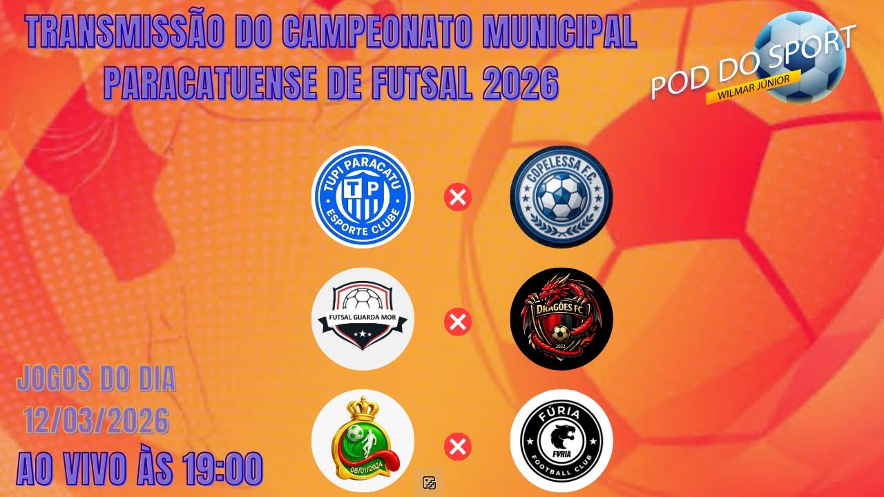 Jogos do dia 12/03/2026 Futsal