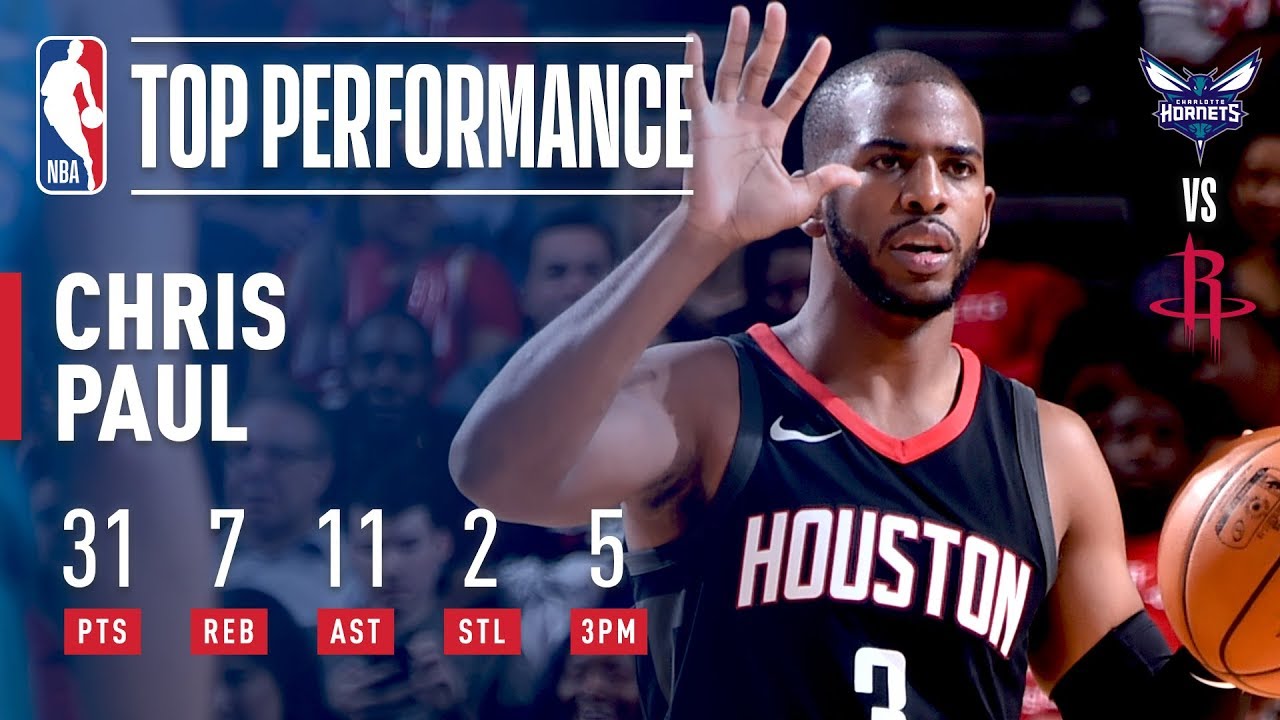 Chris Paul's 31 Points and 11 Assists Leads Rockets Over Hornets | December 13, 2017