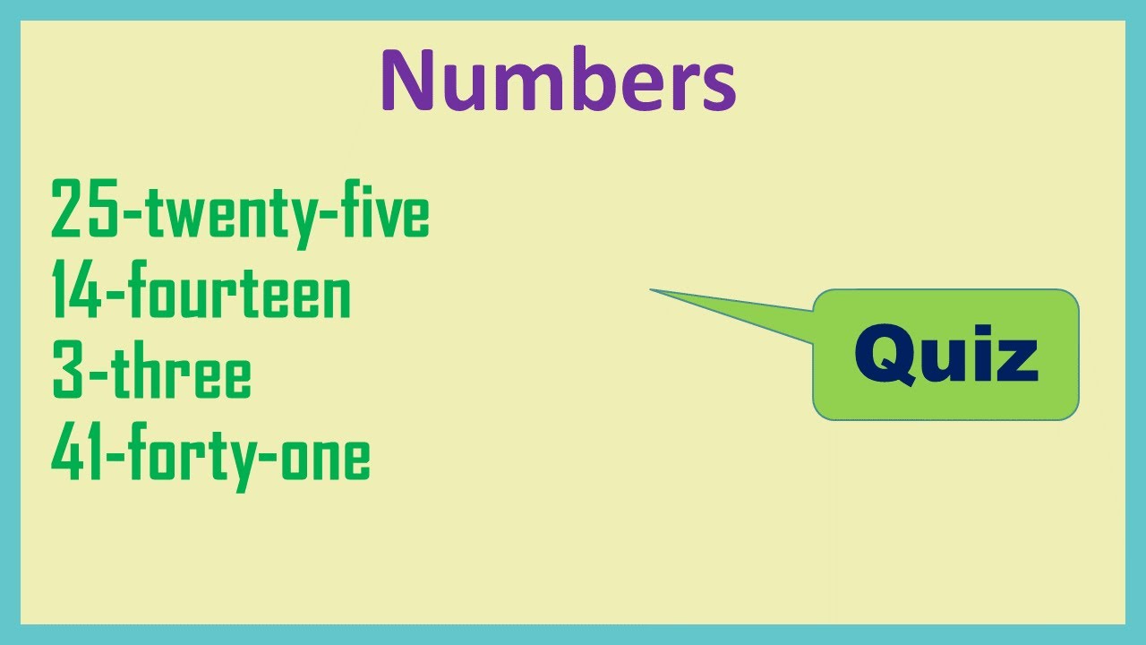 English Numbers Quiz