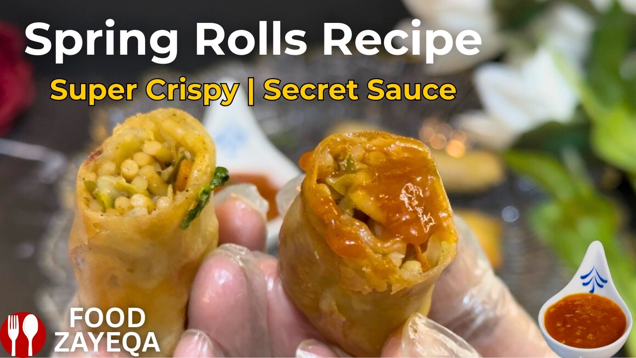 Spring rolls recipe | Chinese Stall Style Crispy Rolls with Sweet & Sour Sauce | Ramzan  Special
