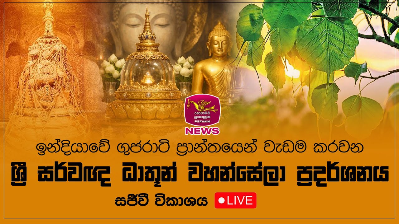 🔴 ඉන්දියාවේ ගුජරාට් ප්‍රාන්තයෙන් වැඩම කරවන සර්වඥ ධාතූන් වහන්සේලා ප්‍රදර්ශනය | Rupavahini LIVE
