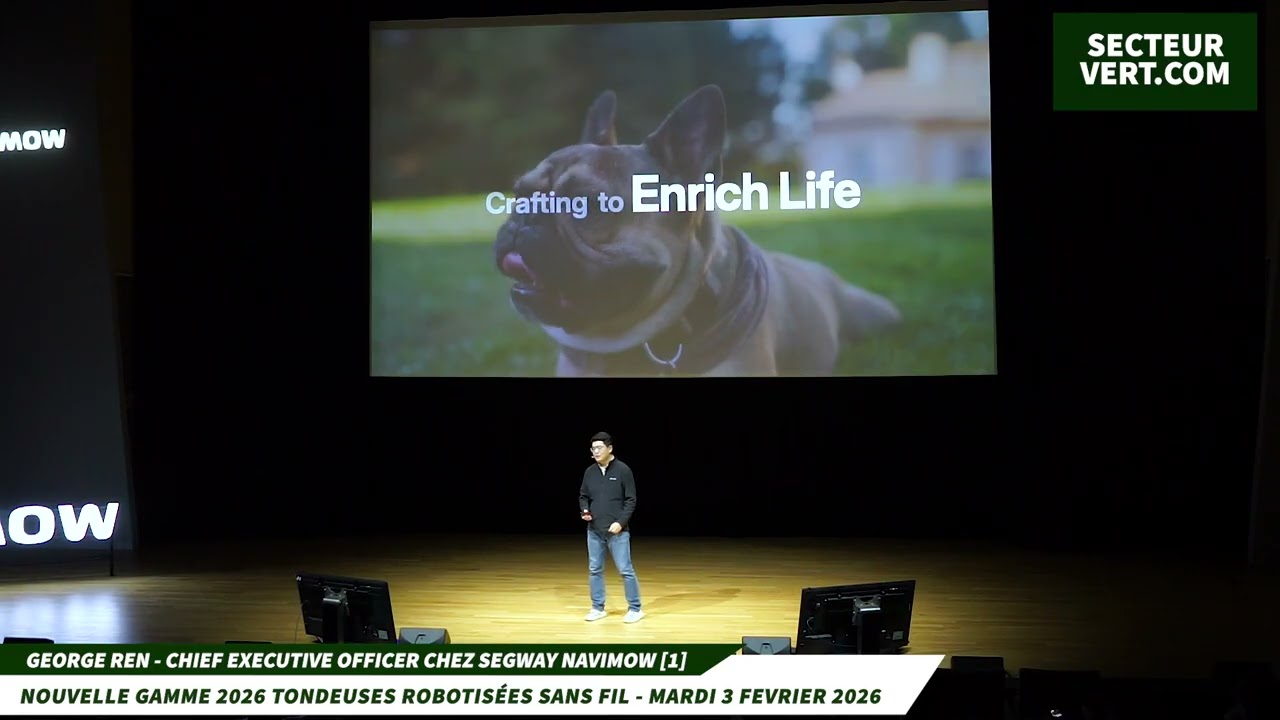 SEGWAY NAVIMOW : DR GEORGE REN - CEO - LANCEMENT NOUVELLES TONDEUSES ROBOTS GAMME 2026 [PARIS, 1/3]
