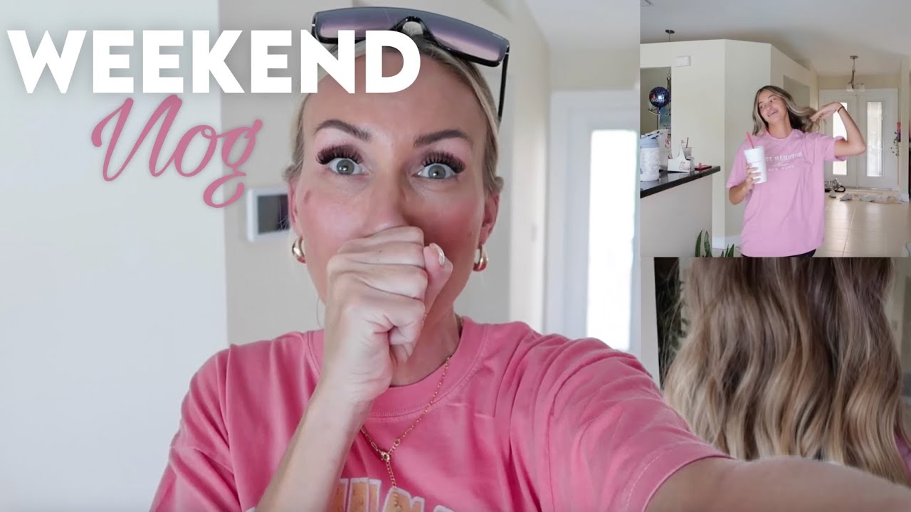 Weekend Vlog: Brin's Hair Transformation!  More Cheer Choreo! Disappointing Beach Day!