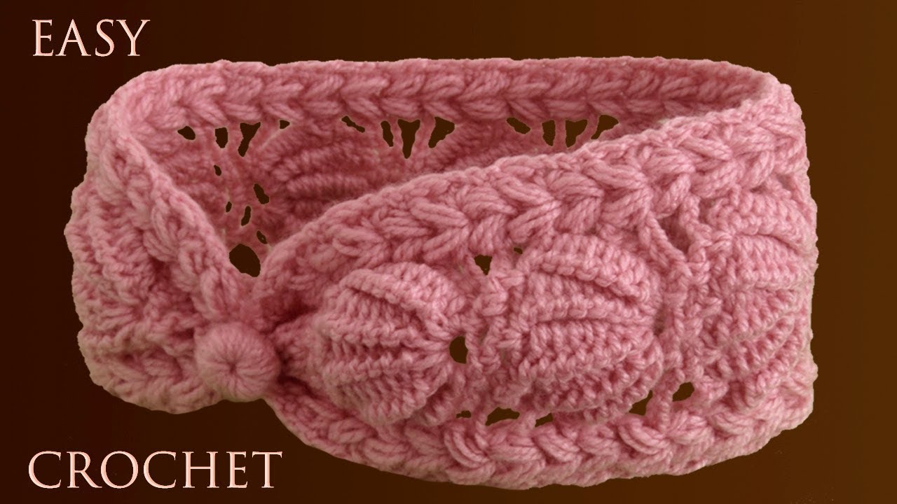 Como tejer a crochet punto conchas de abanico 3D para diademas tejido con ganchillo
