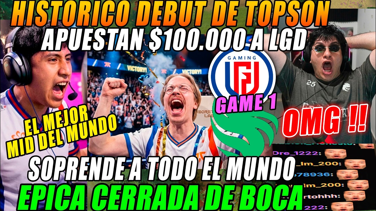 😮HISTORICO DEBUT DE TOPSON EN EL TI😮APUESTAN MAS $100 000 DOLARES A LGD😮LGD vs FALCON Game 1