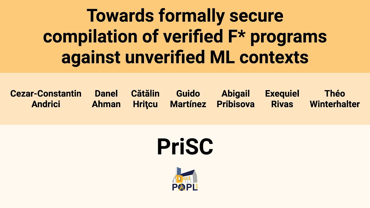 [PriSC'26] Towards formally secure compilation of verified F* programs against unverified ML(…)