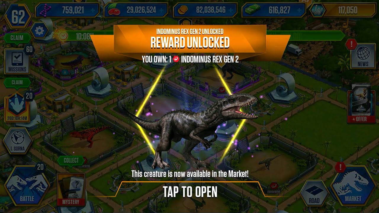 NEW UNLOCK HYBRIDS INDOMINUS REX GEN 2 MAX X3 LEVEL 40 | HT GAME