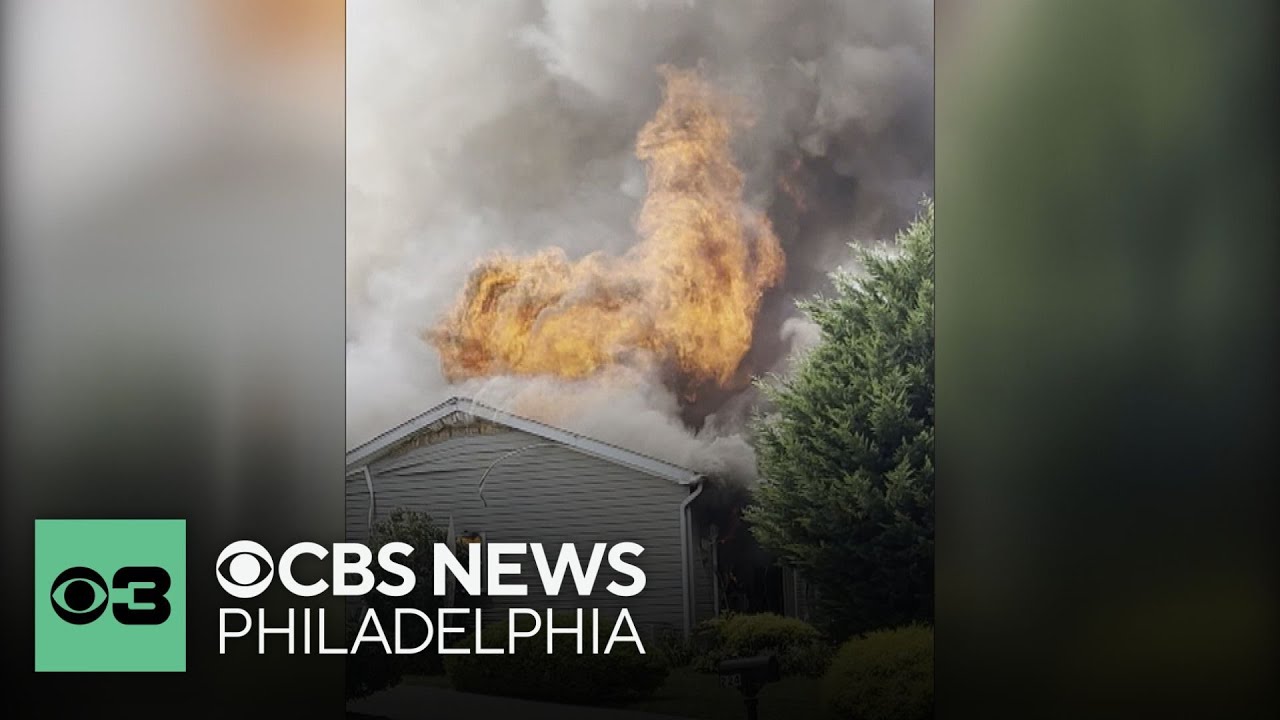 Woman uninjured after house engulfed in flames in Mays Landing, New Jersey