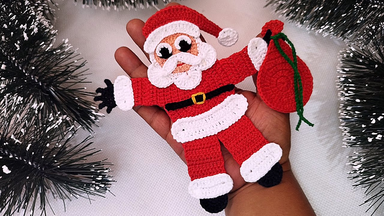 Especial de Natal: Papai Noel em Crochê para Aplicação (Passo a Passo) 🎄🎅🏻