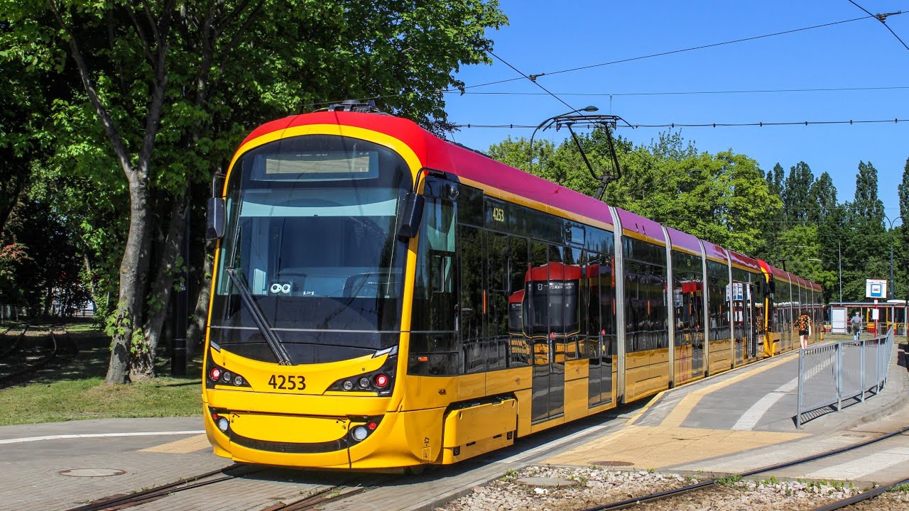 Przejazd [Tram Front View] [前面展望]: Hyundai Rotem 140N #4253 Tramwaje Warszawskie - Linia 11