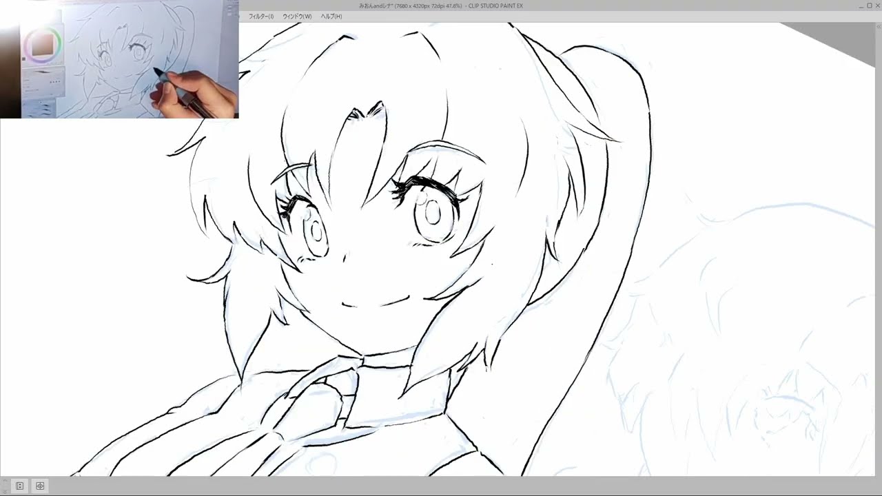 【描いてみた】ひぐらしの魅音とレナ_線画