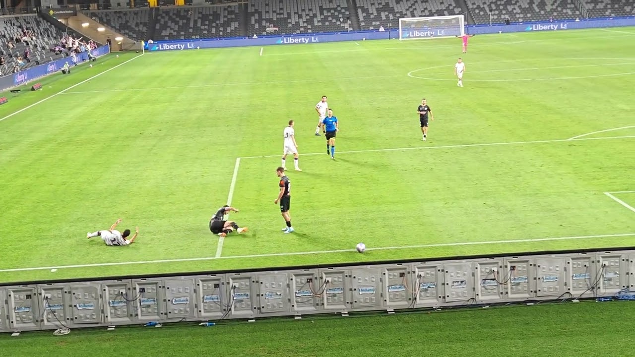 Bozhidar Kraev gets a Yellow Card Unite Round Perth Glory Vs Wellington Phoenix &lrm;@aleague&nbsp; 14/1/24