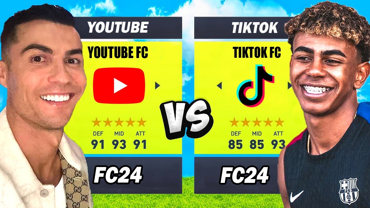 YOUTUBEURS FOOTBALLEURS vs TIKTOKEURS FOOTBALLLEURS ! (Ronaldo, Messi, Mbappé... vs Yamal, Kross...)