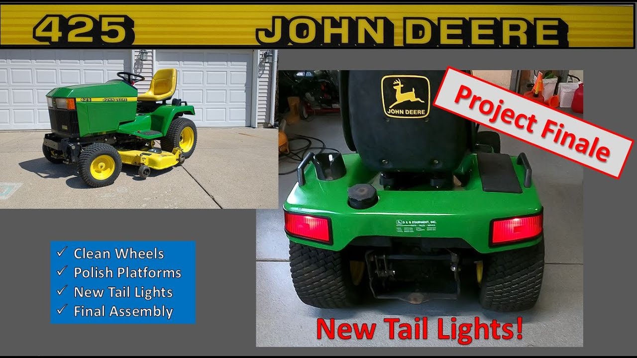 John Deere 425 Polishing the Platform & New Tail Lights Installed!