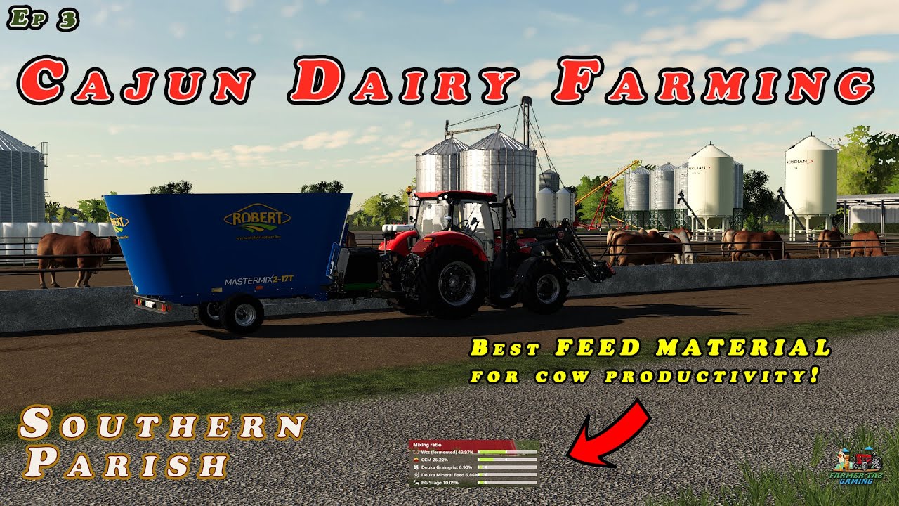 Best cow feed in FS19 | Ep3 Cajun Dairy Farm | Mega cow farm | FS19