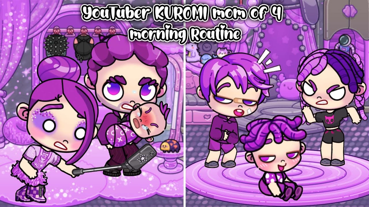 YouTuber KUROMI mom of 4 morning Routine💜💜| Avatar World | Pazu