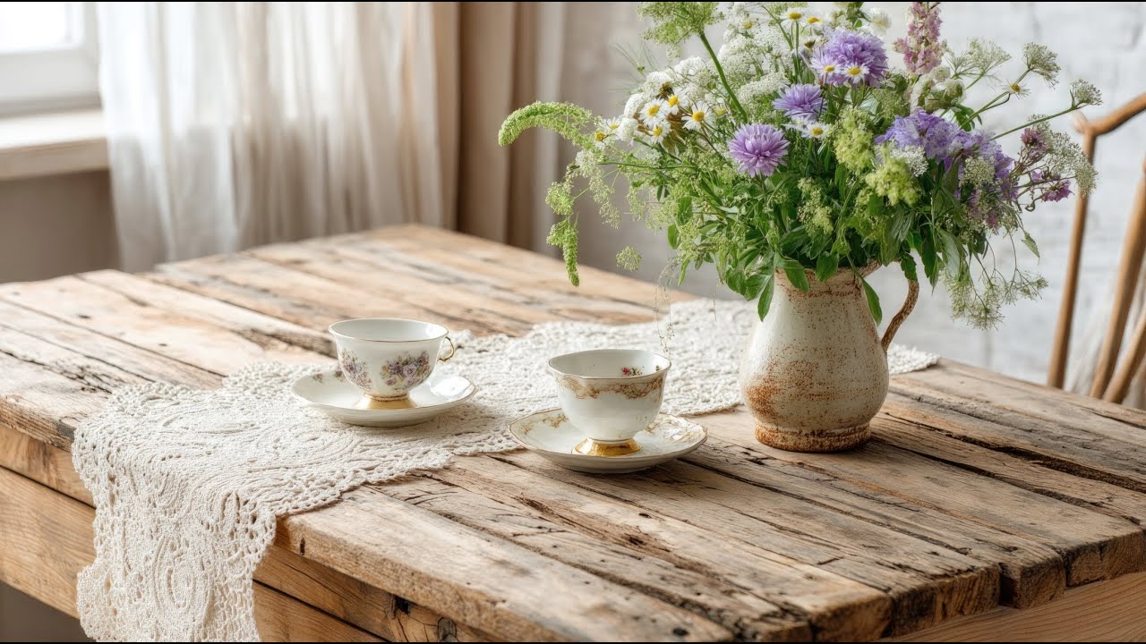 The Beauty of Vintage Crochet in Classic Shabby Chic Living