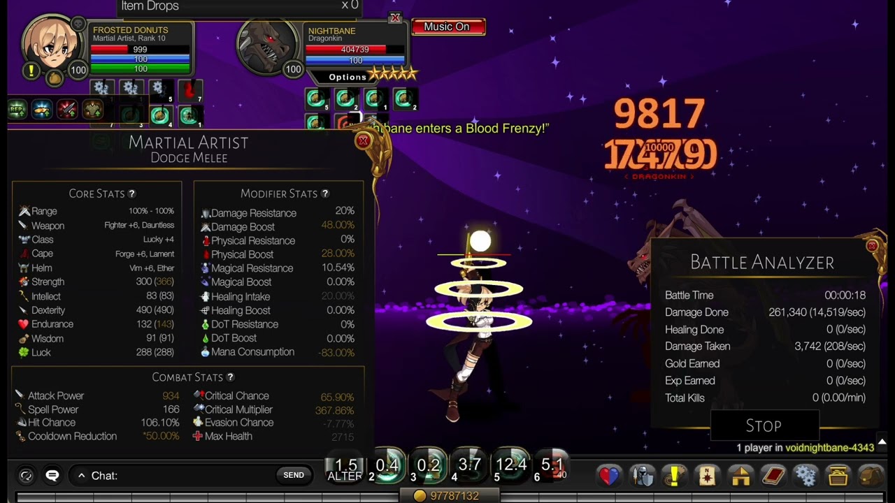 AQW - Nightbane solo - Martial Artist